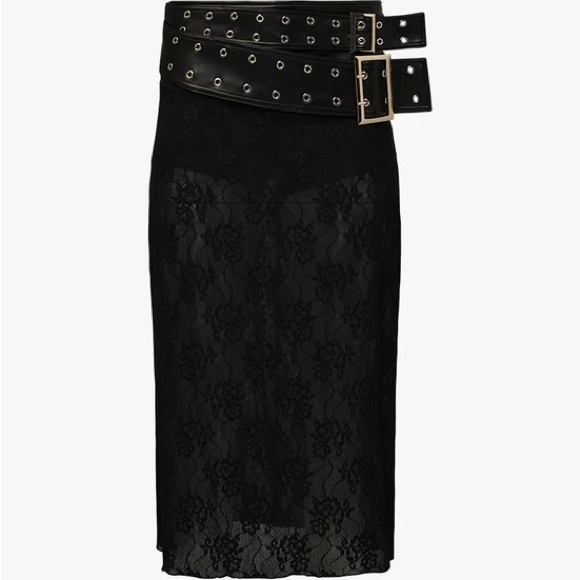 NWT WeWoreWhat Double Belt Midi Skirt - Picture 3 of 11